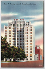 Postcard TX Santa Fe Building Offices Polk St Scenic Road View Amarillo Texas picture