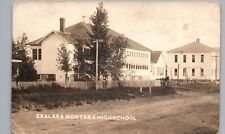 EKALAKA MT HIGH SCHOOL STREET VIEW c1910 real photo postcard rppc montana picture