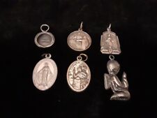 Vtg Religious Christianity Necklace Charm Pendant Lot X6 Jesus Mary Saints & Etc picture