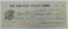 Olney, Indian Territory (Oklahoma) Canceled Check The Flat Valley Bank picture