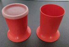 Vintage Tupperware Bell Tumbler Cups  X  2 Orange 1318 + One lid picture