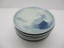 7 Vintage Saucers Plates with Pagoda Mountain Scene 6