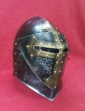 Medieval Black Antique Knight Templar Helmet Solid Steel Knight Helmet picture