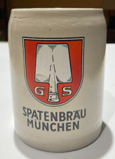 Vintage Spaten München 0.5L Beer Mug Stein Stoneware Ceramic Clay West Germany picture