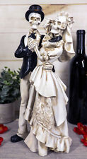 Love Never Dies Wedding Bride And Groom Skeleton Couple In Dancing Pose Figurine picture