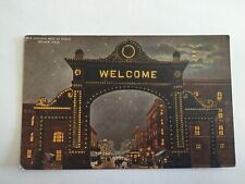 Denver CO-Colorado, Welcome Arch At Night, Moon, Vintage Postcard picture