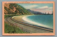 Along the Coast Highway California Ventura and Santa Barbara Postcard 1951 picture