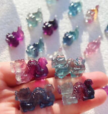 4 pc Rainbow Flourite Hand Carved Dragon cerstal High Quality randomly picture