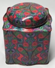 Vtg Dept 56 Floral Tin, Green & Pink, Pine & Paisley Brand picture