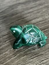 Vintage Malachite Carved Turtle 1.5x1 In. Green picture