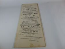 1884 Coniston in Holderness Farm Auction Catalogue Leaflet Poster York Hull picture