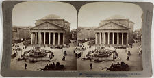 Italy, Rome, the Pantheon, Vintage Print, ca.1870, Stereo Print Vintage, Legend picture