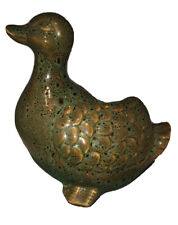 Adorable Pottery Duck  Figurine Large￼ Speckled Green picture