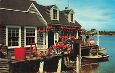 Ogunquit Maine, Colorful Maine Lobsterman's Shack & Boat, Vintage Postcard picture