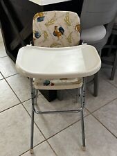 Vintage metal highchair rooster fabric excellent condition picture