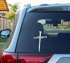 6” Vinyl Cross Of Nails For Car, Home, Laptop, Locker - Jesus Christian Crucifix picture