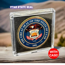 UTAH State Seal Challenge Coin Colorized USA CASE IS INCLUDED BRAND NEW picture