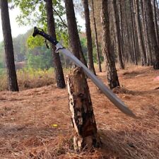 Custom Handmade Carbon Steel Blade Tactical Machete Sword| Hunting Sword Camping picture