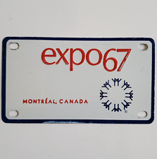 Montreal Expo 67 1967 Small License Plate Souvenir Canada Blue Red 4
