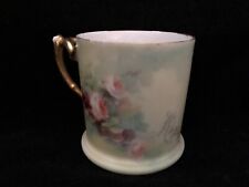 Antique A.K. France Hand Painted Cup/Mug Signed A.M. 1904 Pink Roses Gold Edge picture