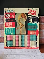 Vintage Peek A View Girl 5 ct Thick Punch Board Gambling Unpunched picture