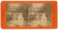 c1890's Stereoview Card Beautiful Black & White Image of Walker's Falls in NC picture