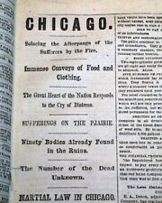 GREAT CHICAGO FIRE Disaster & Brigham Young Arrested for POLYGAMY 1871 Newspaper picture