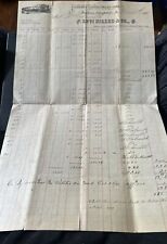 1880 Lykens Valley Railroad Coal Transport Ledger Page Levi Miller & Co Pine picture