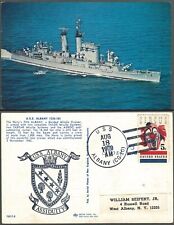USS Albany Chrome Postcard Guided Missile Cruiser picture