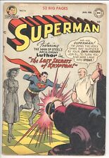 SUPERMAN  74  VG-/3.5  -  Affordable Lex Luthor cover from 1952 picture