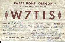 QSL 1957 Sweet Home Oregon    radio card picture