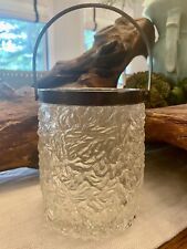 Vintage WHITEFRIARS Glass Ice Bucket Stamp ENGLAND Glacial Embossed Mid Century picture