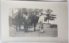 RPPC c1910 Farm Couple With Horses Vintage Postcard Unposted Farming picture