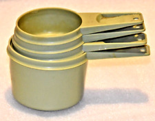 Vintage Tupperware Olive Green Stacking Measuring Cups Set of 4 picture