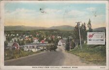 Main Street City Hill View, Rangeley Lake Hotel Golf Ranch,Maine 1932 Postcard picture