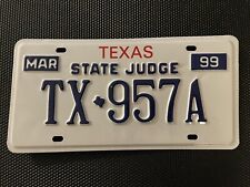 TEXAS LICENSE PLATE STATE JUDGE MARCH 1999 TX 957A picture