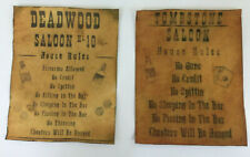Tombstone Deadwood Saloon House Rules Poster Old West Western Bar - 2 Prints picture