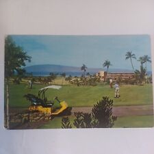 MAUI HI Hawaii KAANAPALI BEACH HOTEL Golf Course Golfer Cart 1968 Postcard picture