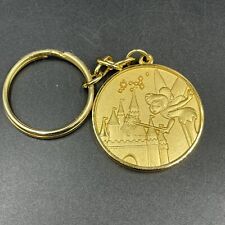 Vintage Walt Disney World Tinkerbell Cinderella’s Castle Good Toned Keychain picture