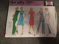 Vintage 1970s McCalls 2866 Dress/Front Slits-knee or Tunic + Pants Pattern 12 FF picture