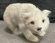 Vintage Real Fur Polar Bear Figurine Handmade 8” X 5” picture