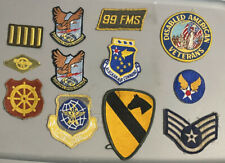 12 Vintage Embroidered Military Patches USAF Army WWII Different Vintage Items picture