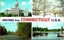 Greetings from Connecticut Lichtfield Hills Long Island Postcard used (13939) picture