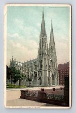 New York City NY, St Patrick's Cathedral, Antique, Vintage Souvenir Postcard picture
