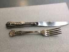 1930's set FORK & KNIVE Harvard Club NY) REED & BARTON SILVERPLATED KING PATTERN picture