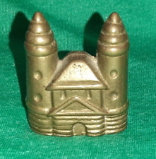 Vintage Brass Metal Figure Castle Building Miniature Figurine picture