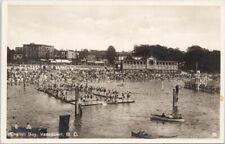 English Bay Vancouver BC Swimmers Pantages c1936 Leonard Frank RPPC Postcard E52 picture