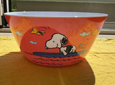 NEW Peanuts Gang Snoopy & Woodstock at the Beach, Large Melamine Serving Bowl picture