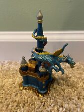 Unique Vintage Dragon Castle Jewelry Fantasy Trinket Box blue gold figure pewter picture