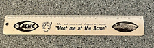 Acme Markets Grocery Store Advertising 12” Ruler Supermarket ~1962 picture